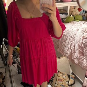 Elegant Pink Midi Dress